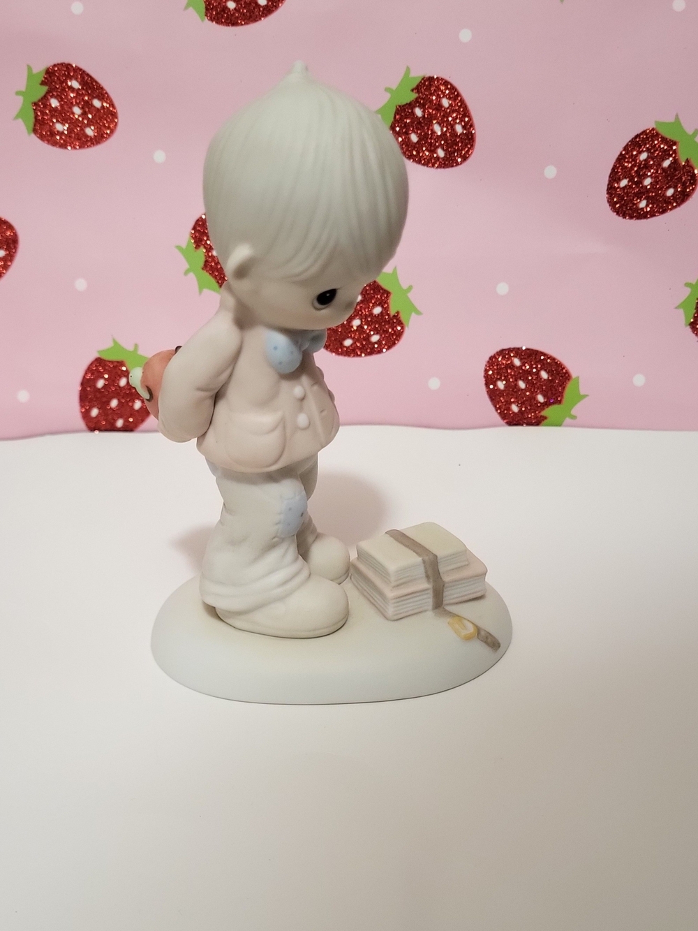 Precious Moments Boy Figurine with Books - "It's What's Inside That Counts"